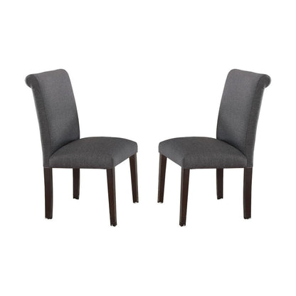 Blue Grey Fabric Dining Chairs, Set of 2