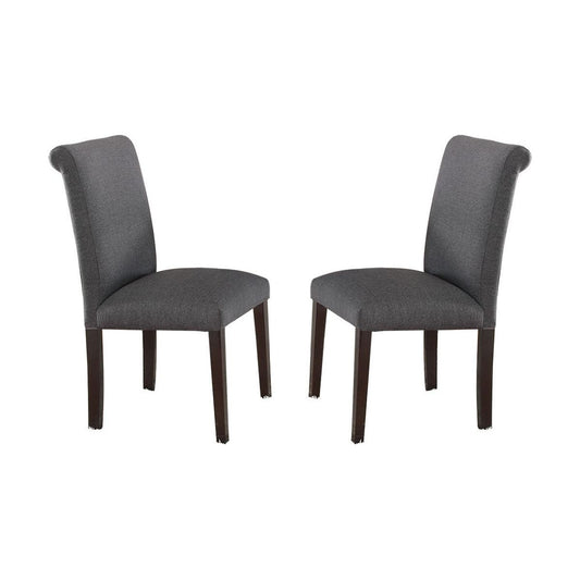 Blue Grey Fabric Dining Chairs, Set of 2