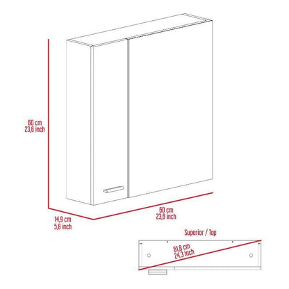 Crawford 4-Shelf Medicine Cabinet Light Grey