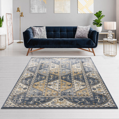 Dakota Tiled Border Area Rug