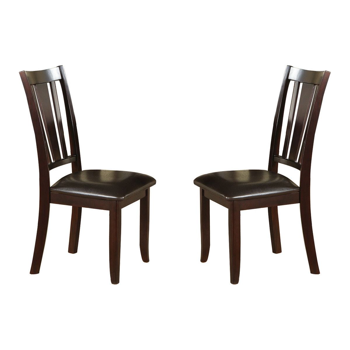 Charlton Slat Back Dining Side Chairs in Espresso, Set of 2