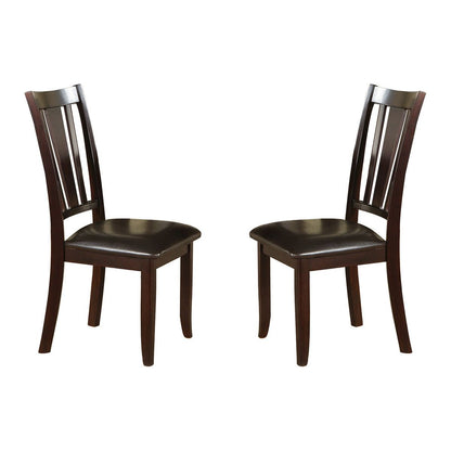 Charlton Slat Back Dining Side Chairs in Espresso, Set of 2