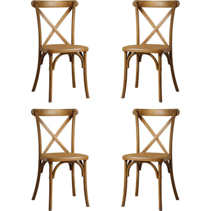 4-Pack Resin X-Back Chair, Natural