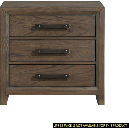 Dark Walnut Finish Nightstand of 3 Drawers Classic Design Bedroom Furniture 1pc