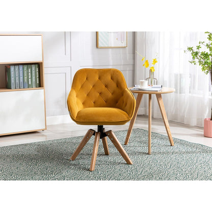 Solid Wood Tufted Upholstered Armless home office chair