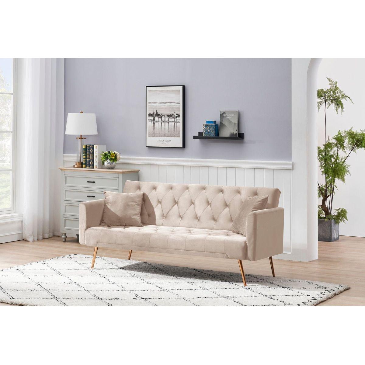 71" Convertible Double Folding Living Room Sofa Bed