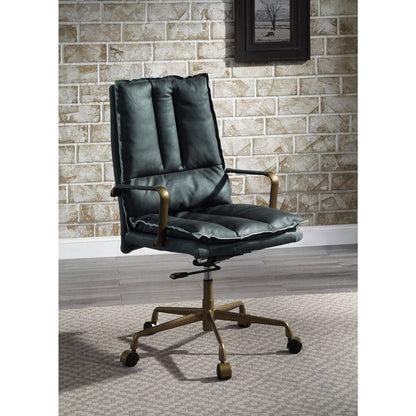 Tinzud Office Chair in Dark Green Top Grain Leather