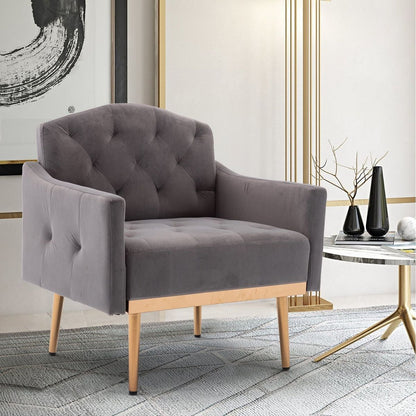 Accent Chair, Leisure single sofa with Rose Golden feet