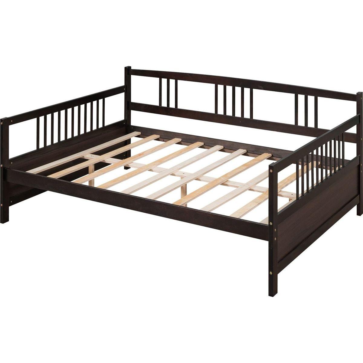 Full Size Daybed with Support Legs, Espresso - Streamdale Furniture