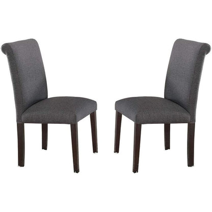 Transitional Blue Grey Polyfiber Chairs Dining Seating Set of 2 Dining chairs Plywood Birch Dining Room