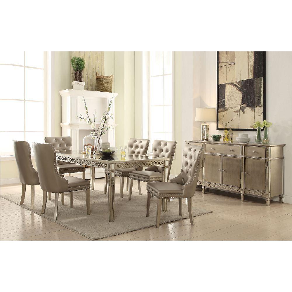 Kacela Side Chair (Set-2) in PU & Champagne