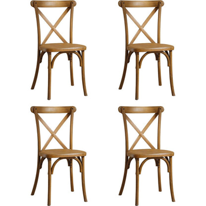 4-Pack Resin X-Back Chair, Natural