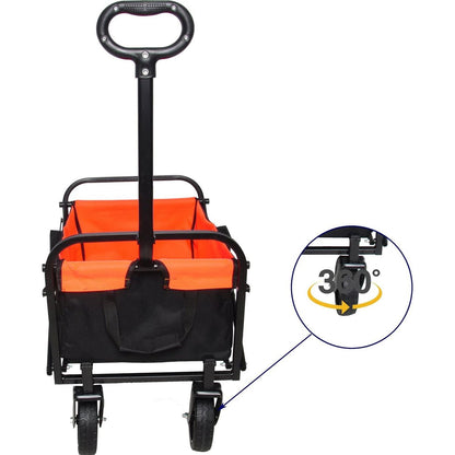 Folding Wagon Garden Shopping Beach Cart black+yellow