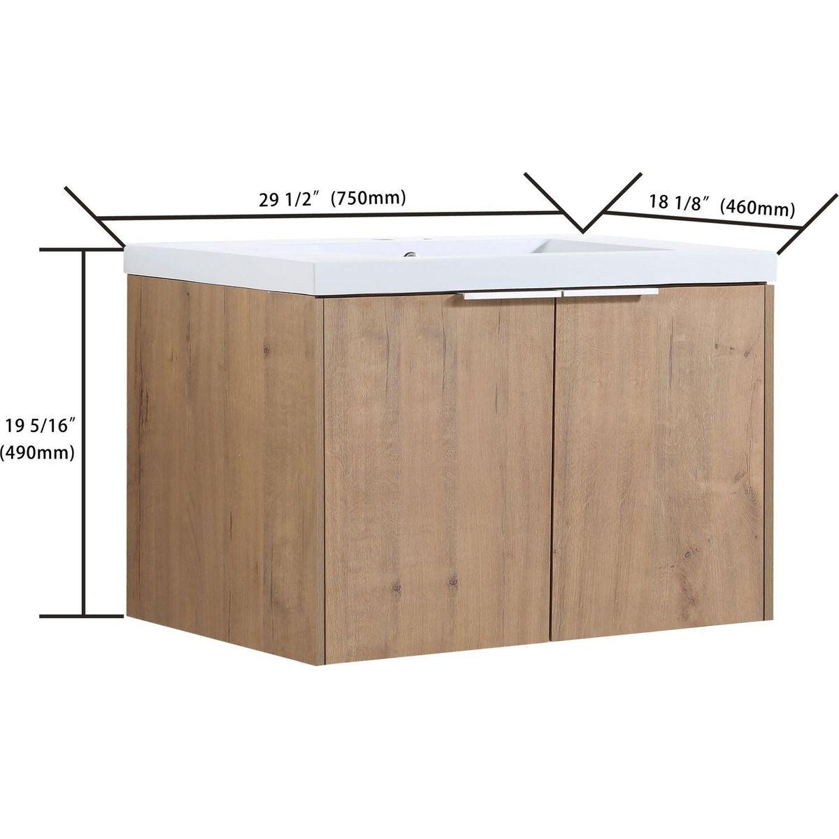 Soft Close Doors Bathroom Vanity With Sink, 30 Inch For Small Bathroom, 30x18-00630 IMO (KD-Packing)