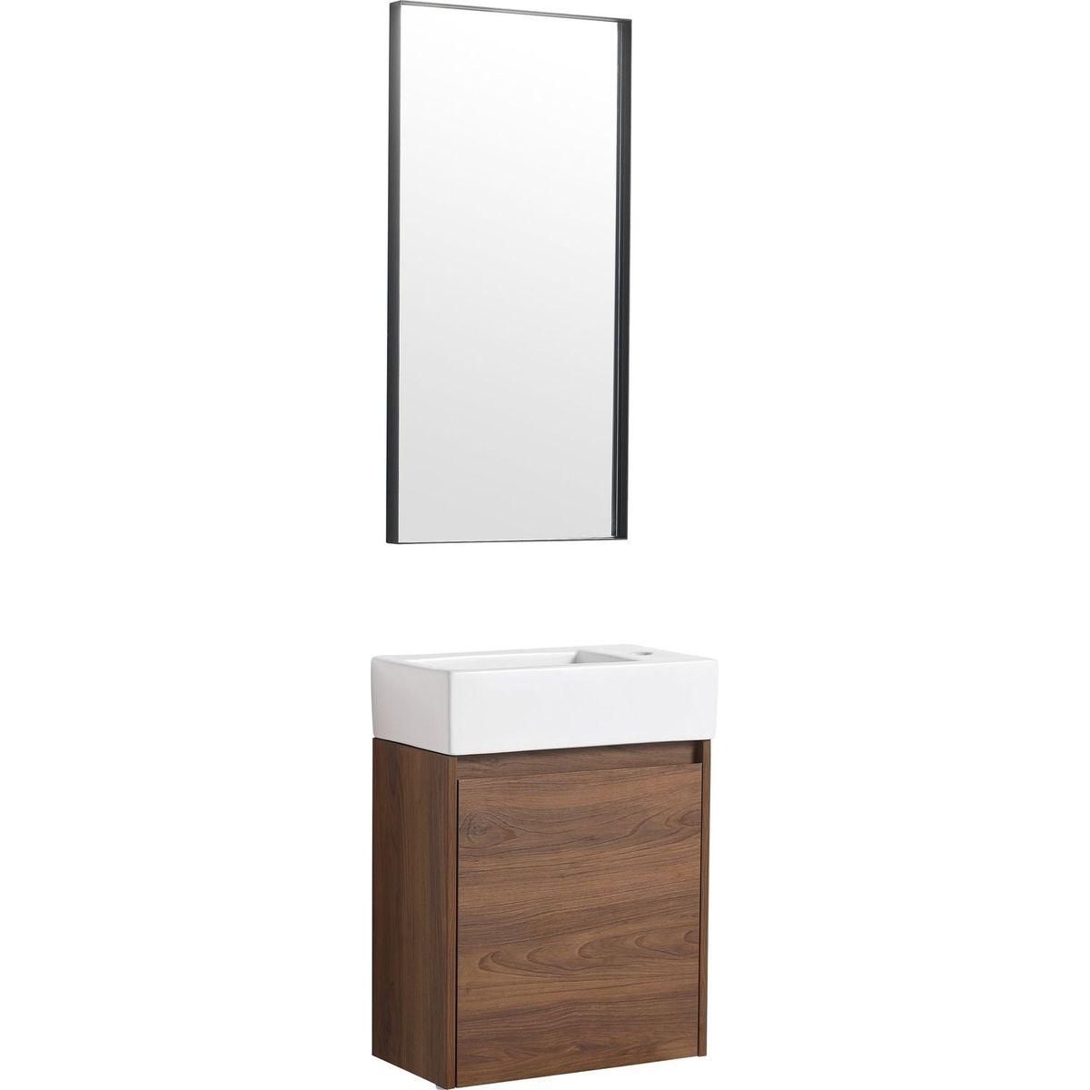 18 Inch Floating Small Bathroom Vanity With Single Sink, Suitable For Small Bathroom-BVB03018BRE