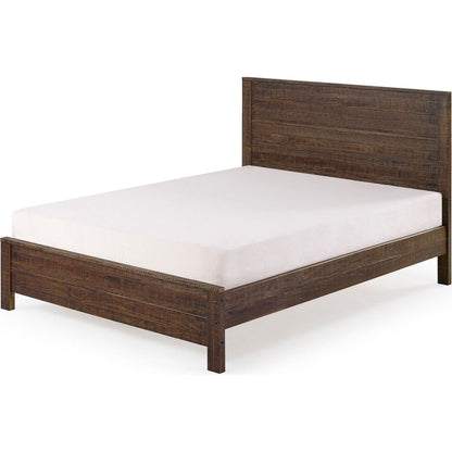 Albany Solid Wood Espresso Bed, Modern Rustic Wooden Full Size Bed Frames Box Spring Needed