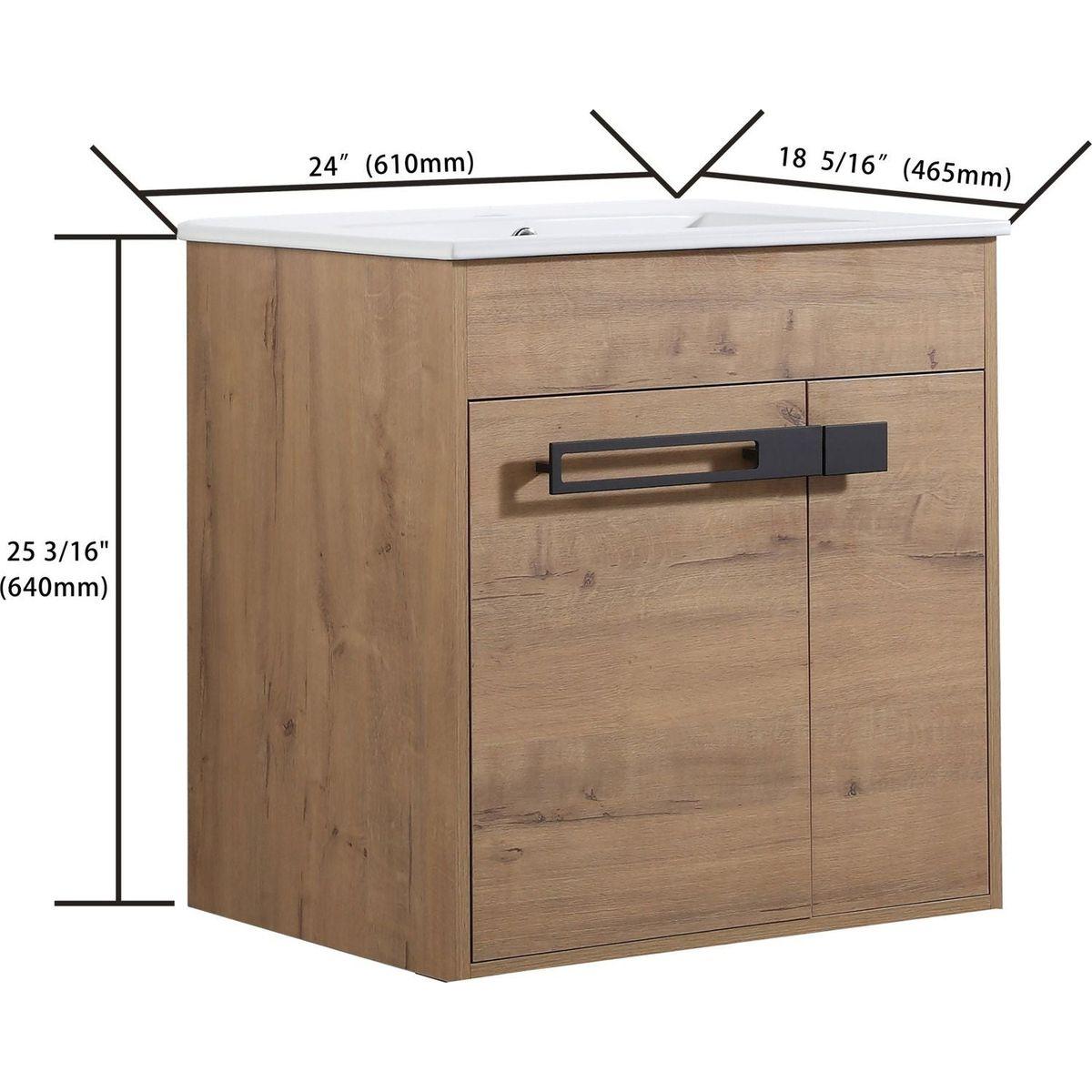 24 Inch Bathroom Vanity With Sink, Freestanding Bathroom Vanity or Floating is Optional Conversion24x18-00324IMO-1(KD-Packing)