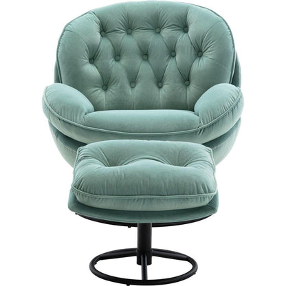 Accent chair TV Chair Living room Chair with Ottoman-TEAL