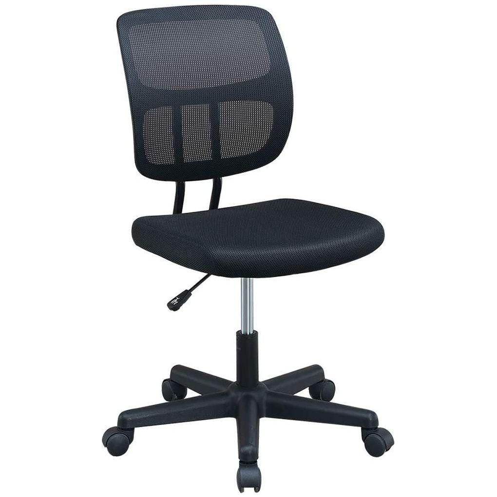 Elegant Design 1pc Office Chair Black Mesh Desk Chairs wheels Breathable Material Seats