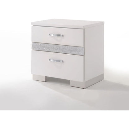 Naima II Nightstand in White High Gloss