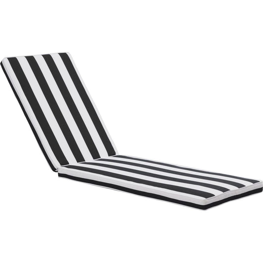 1PCSOutdoor Lounge Chair Cushion Replacement Patio Funiture Seat Cushion Chaise Lounge Cushion-Black/white stripe