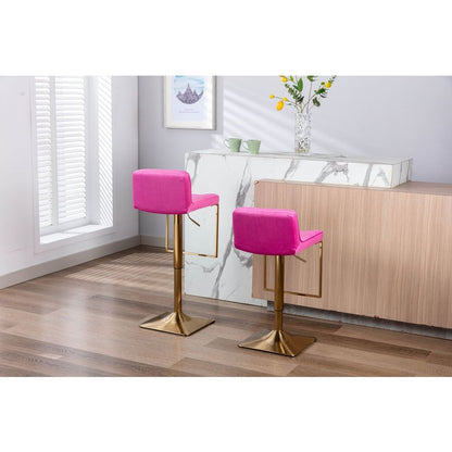 Bar Stools - Swivel Barstool Chairs with Back, Modern Pub Kitchen Counter Height, velvet