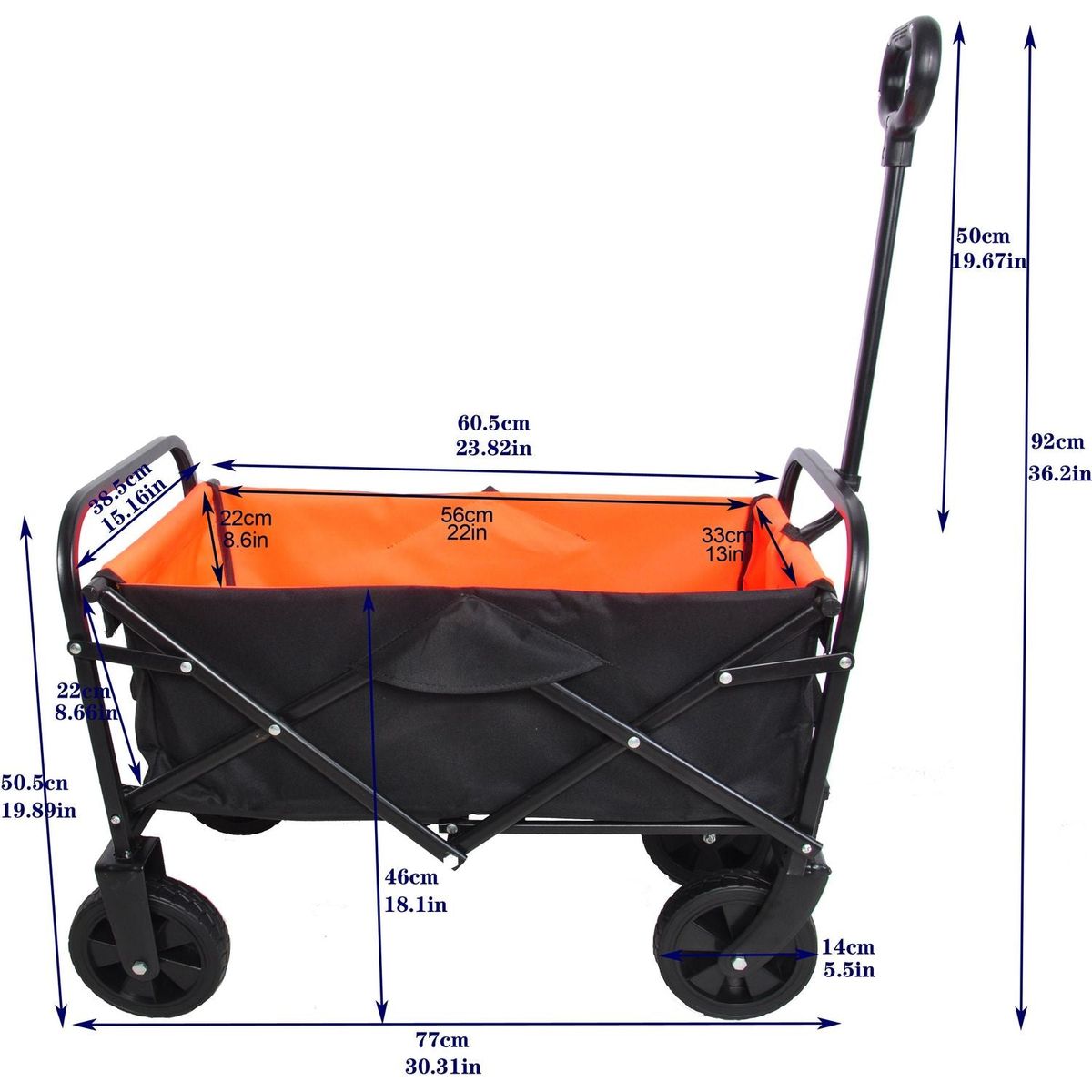 Folding Wagon Garden Shopping Beach Cart black+yellow