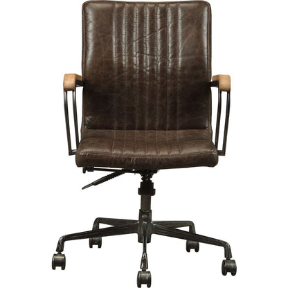 Joslin Office Chair in Distress Chocolate Top Grain Leather