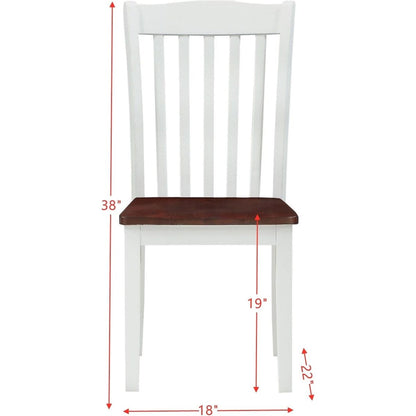 Green Leigh Dining Chair, White & Walnut