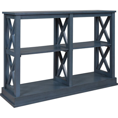 Console Table with 3-Tier Open Storage Spaces and " X"