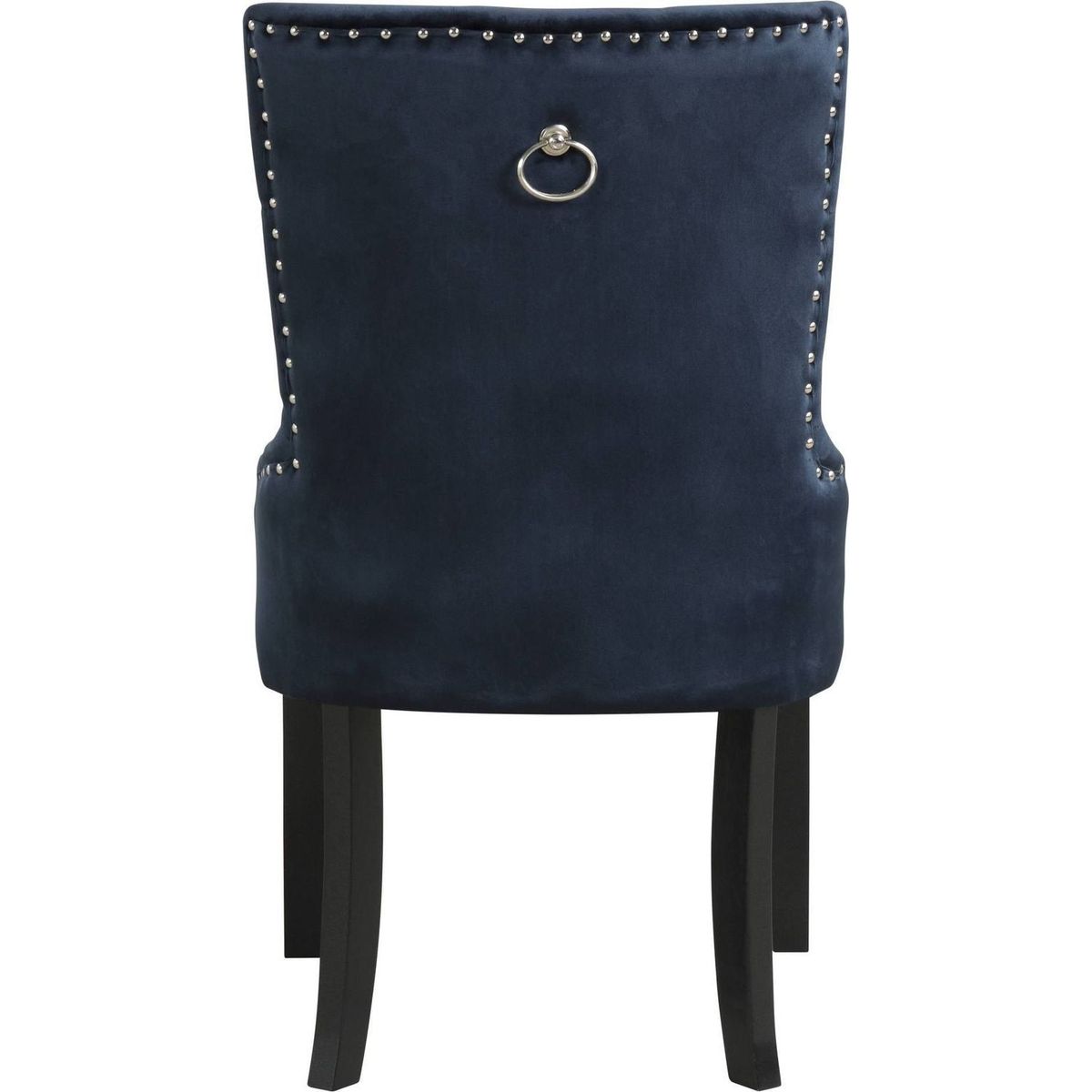 Varian II Side Chair (1 Pc) in Black Velvet & BLACK & Sliver FINISH