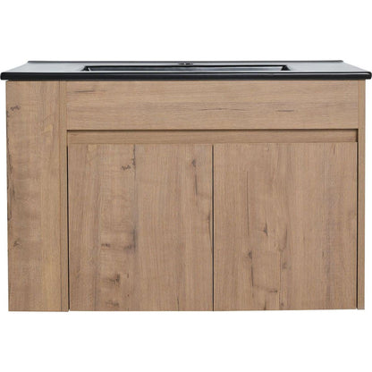 30 Inch Bathroom Vanity With Black Ceramic Basin and Adjust Open Shelf (KD-PACKING)