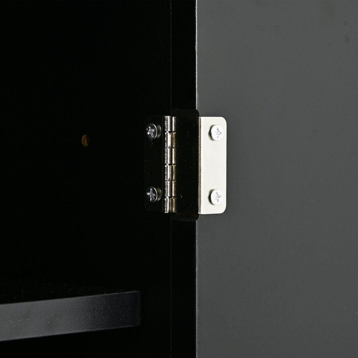 Sleek and Modern Shoe Cabinet with Adjustable Shelves, Minimalist Shoe Storage Organizer with Sturdy Top Surface, Space-saving Design Side Board for Various Sizes of Items, Black