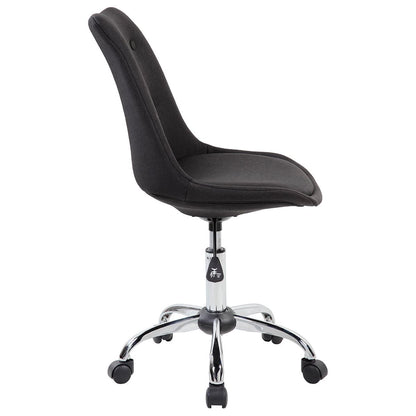 Armless Task Chair with Buttons, Black