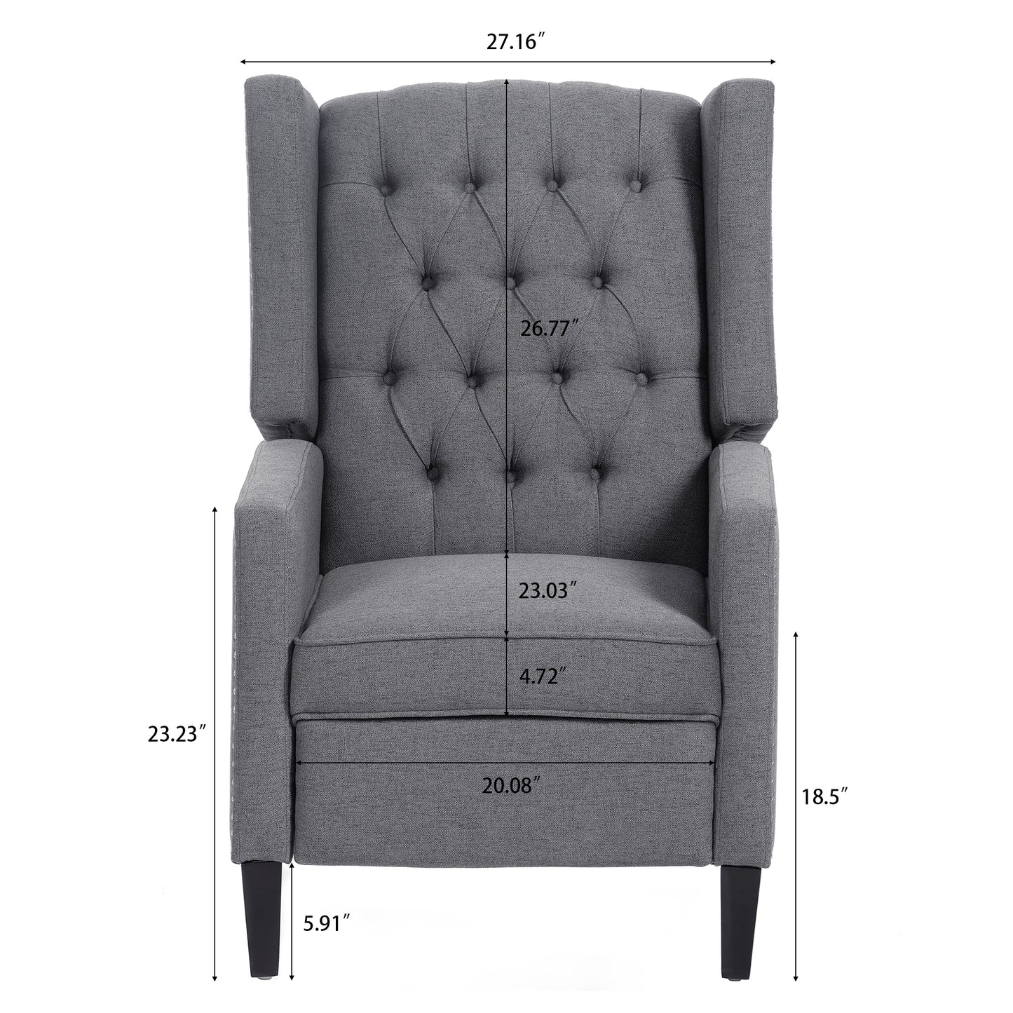 27" Wide Manual Wing Chair Recliner