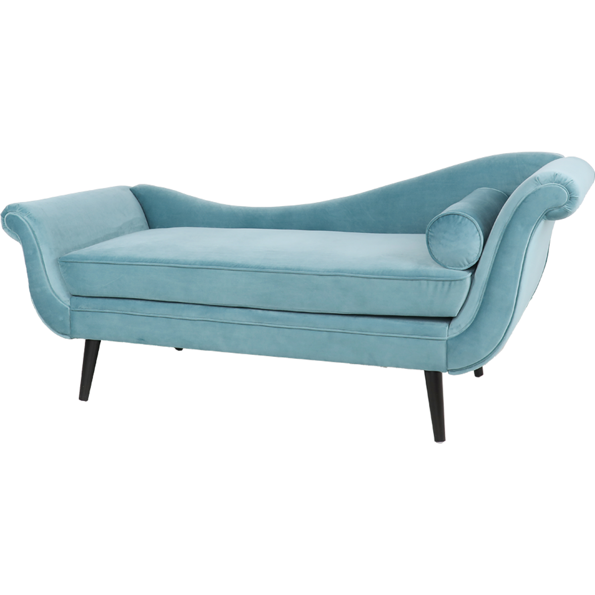 House 69" Modern Chaise Lounge for Bedroom, Office, Living Room with Turquoise Velvet Fabric - Streamdale Furniture