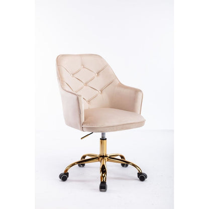 Velvet Swivel Shell Chair for Living Room, Office chair, Modern Leisure Arm Chair Beige