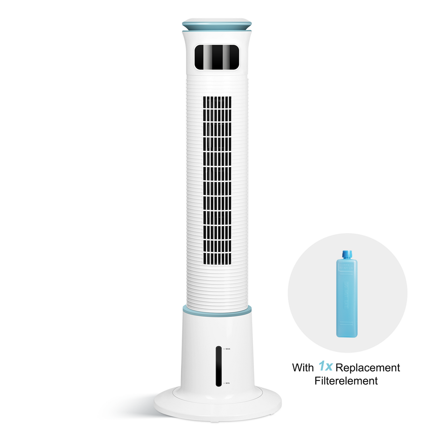 Mist Tower Fan, 12 Speeds & 3 Modes Settings Standing Fan, 15 Hour Timing Closure Cooling Fan, Low Noise, 43 Inches, White