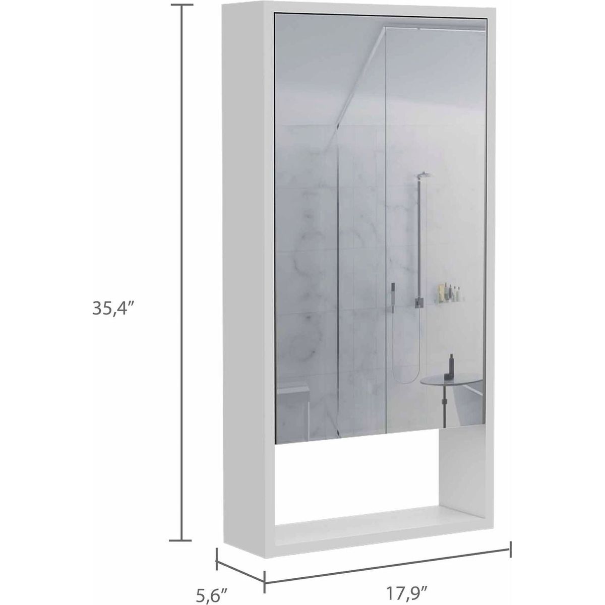 Burlington Rectangle Medicine Cabinet with Mirror White