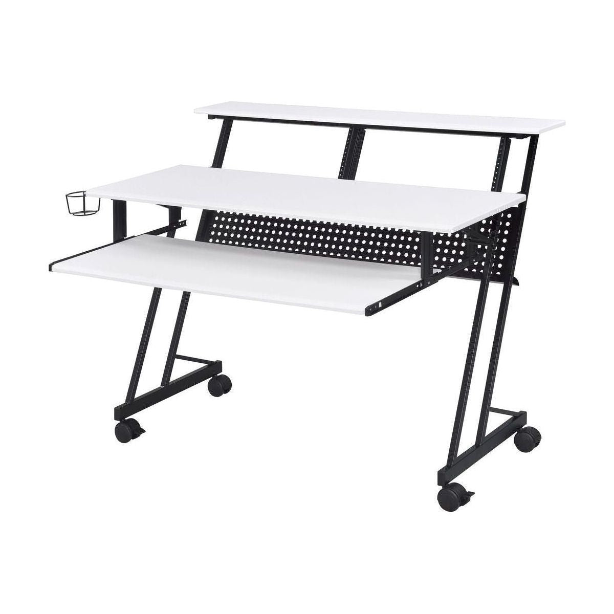 Suitor Computer Desk, White & Black