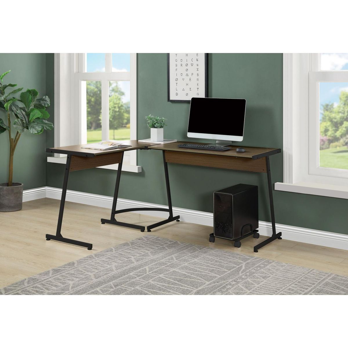 Dazenus Computer Desk, Black Finish