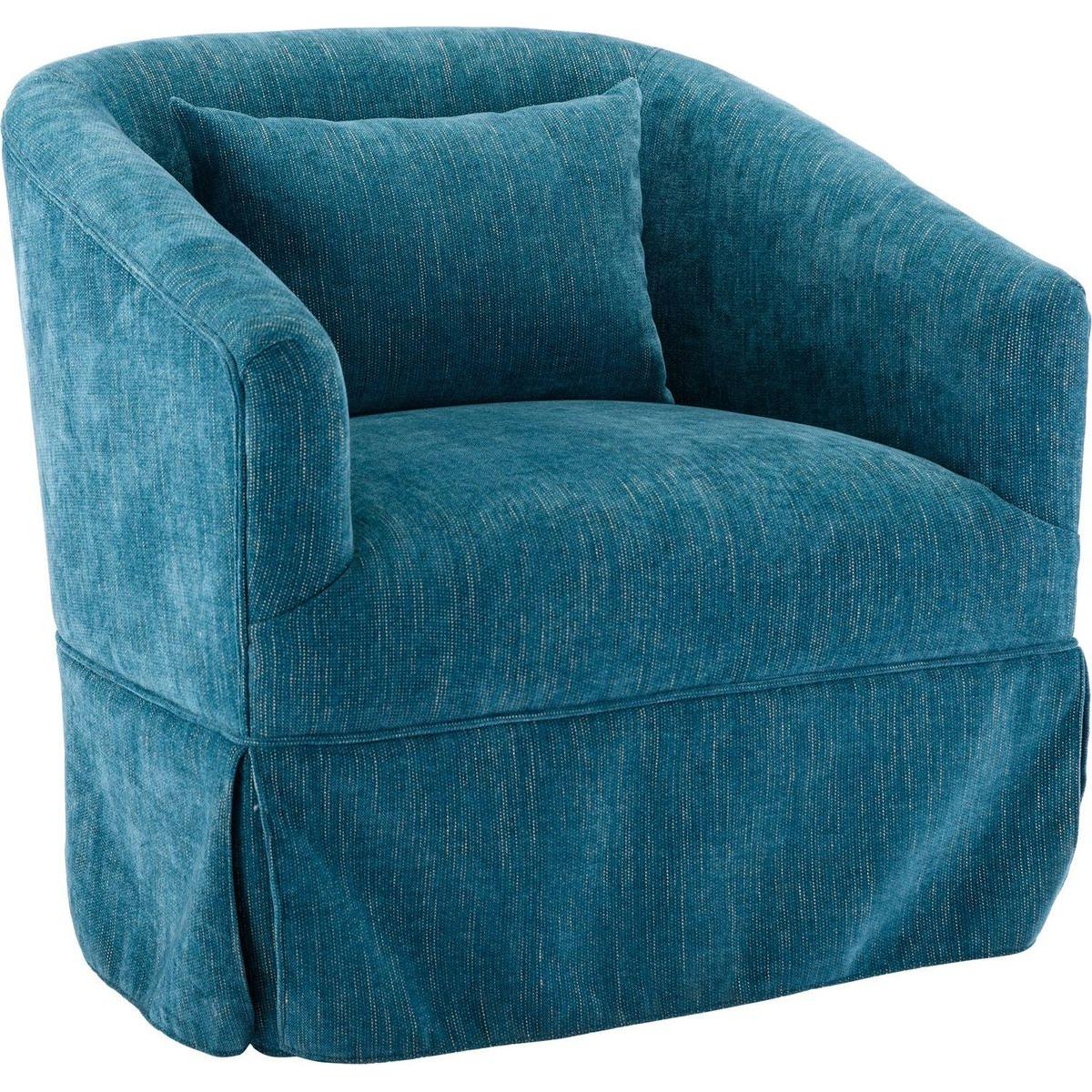 degree Swivel Accent Armchair Linen Blend Green