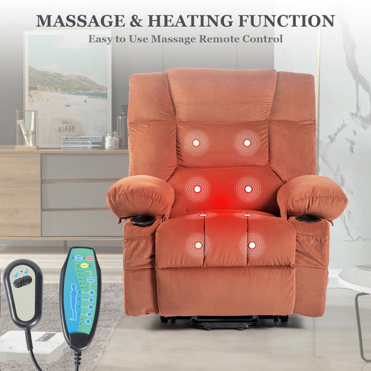 Power Lift Recliner Chair Recliners for Elderly with Heat and Massage Recliner Chair for Living Room with Infinite Position and Double Side Pocket Power Lift Recliner Chair