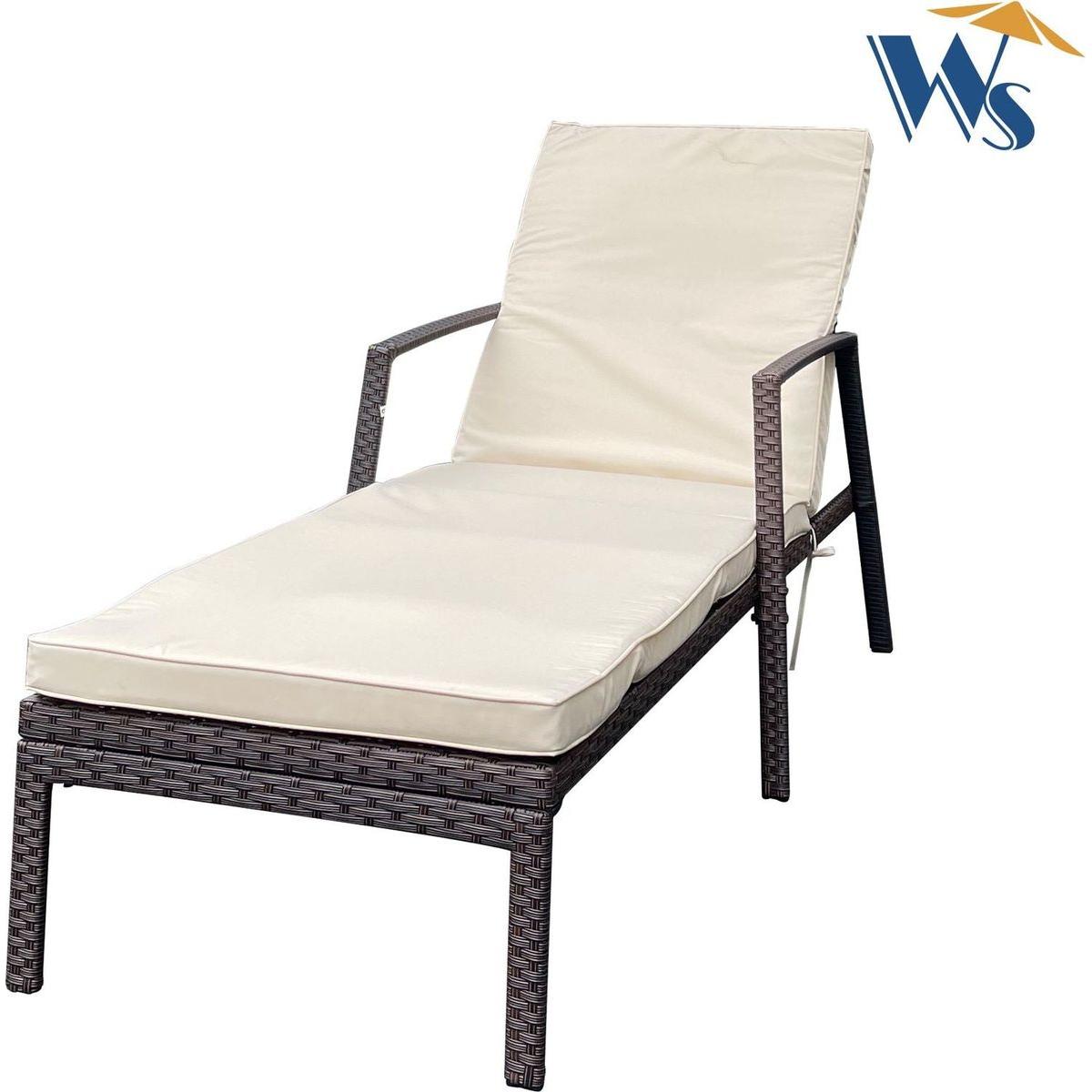 Outdoor Patio Lounge Chairs Rattan Wicker Patio Chaise Lounges Chair Brown