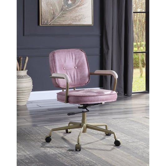 Siecross Office Chair in Pink Top Grain Leather