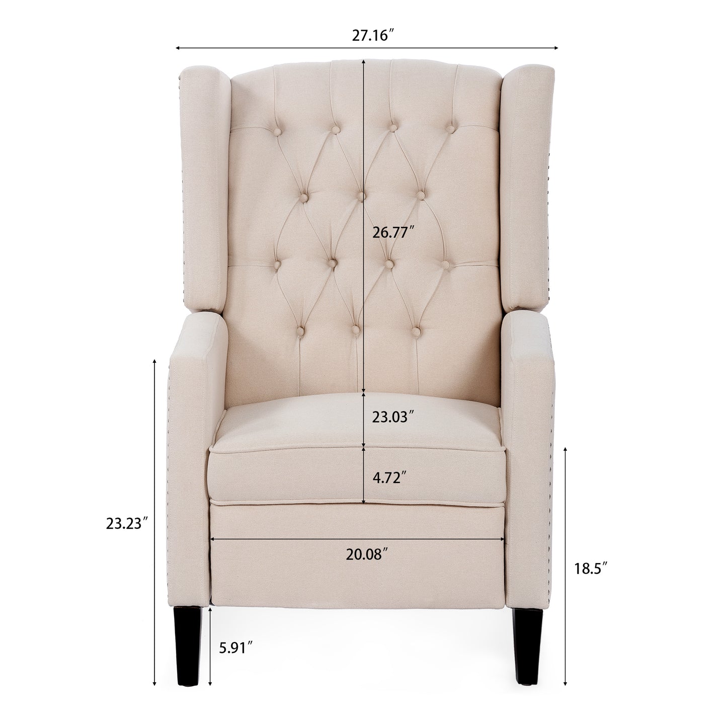 27" Wide Manual Wing Chair Recliner