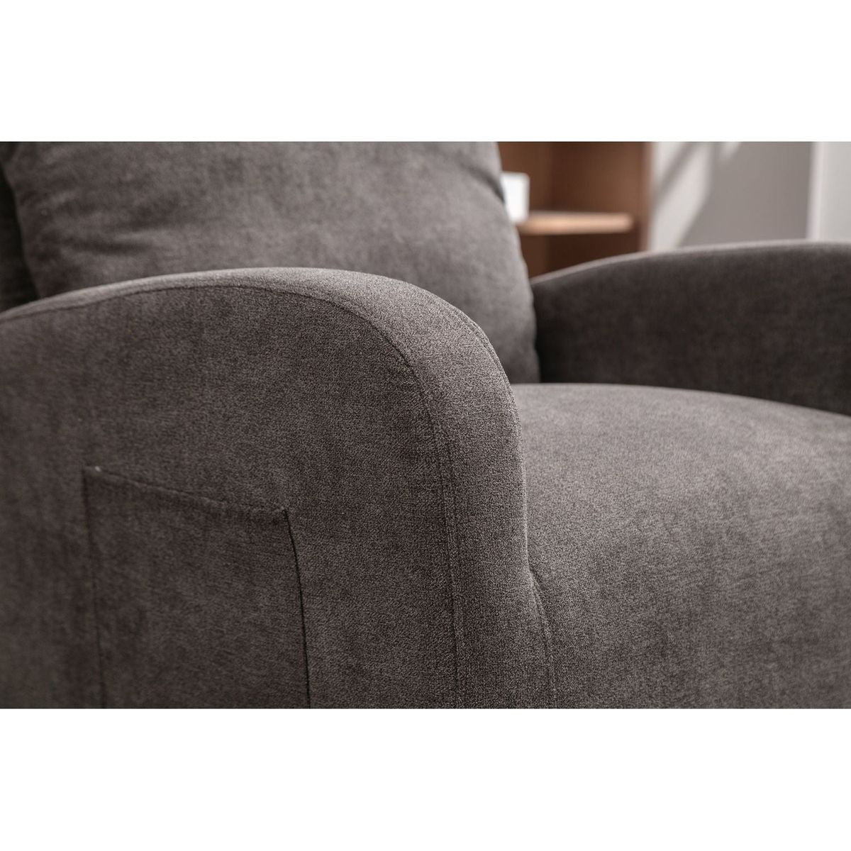 Upholstered Swivel Glider.Rocking Chair for Nursery in Misty Grey.Modern Style One Left Bag