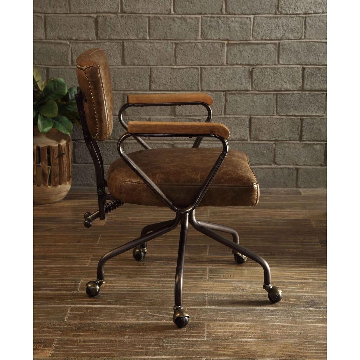 Hallie Office Chair in Vintage Whiskey Top Grain Leather