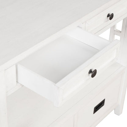 36" Farmhouse Pine Wood Console Table Entry Sofa Table with 4 Drawers & 1 Storage Shelf for Entryway Living Room Bedroom Hallway Kitchen (Antique White)