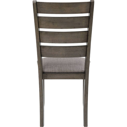 Contemporary Dining Chairs Set of 2 Gray Finish Solid Wood Fabric Cushion Side Chairs Kitchen Dining Room Furniture